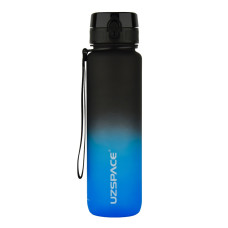 Пляшка для води UZSPACE 3038(Black-Blue) 1000 мл, чорно-синя UZspace