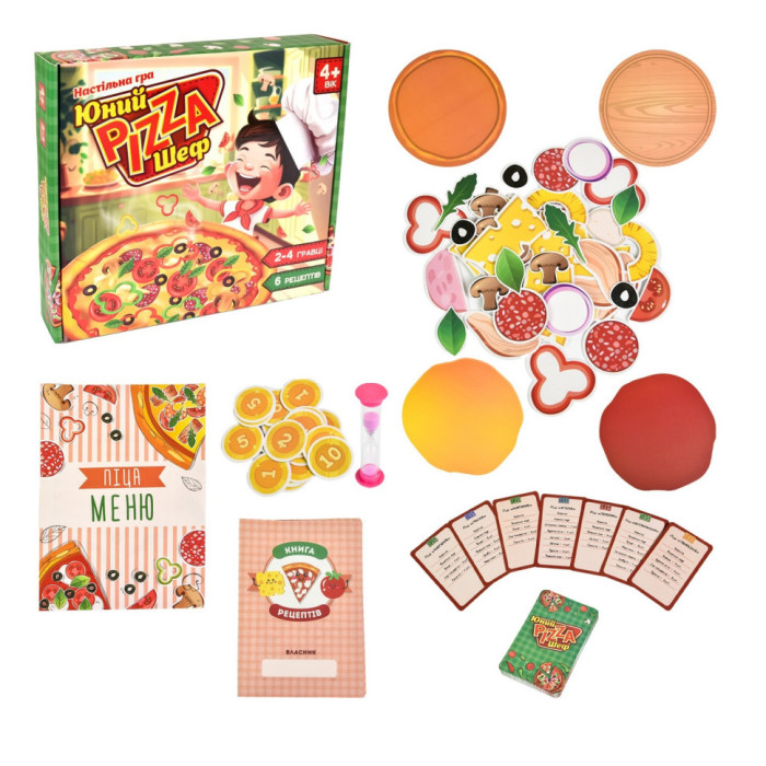 Настільна гра Юний Pizza Шеф 30781 інгредієнти для піци 6 рецептов Strateg
