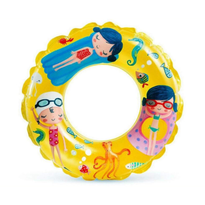 Дитячий надувний круг "Рибки" 59242(Yellow) жовтий 61 см Intex