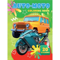 Дитяча розмальовка Auto Moto А06012502, 20 наліпок А4  Jumbi
