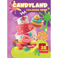Дитяча розмальовка Candyland А06012506, 20 наліпок А4  Jumbi
