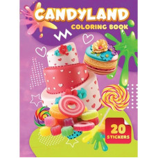 Дитяча розмальовка Candyland А06012506, 20 наліпок А4  Jumbi