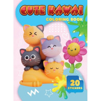 Дитяча розмальовка Cute Kawai А06012505, 20 наліпок А4  Jumbi