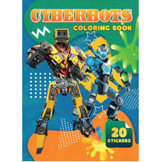 Дитяча розмальовка Cyberbots А06012501, 20 наліпок А4  Jumbi