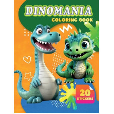 Дитяча розмальовка Dinomania А06012503, 20 наліпок А4  Jumbi