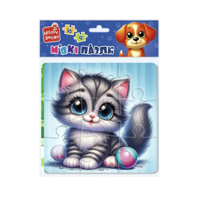 Дитячий м'який пазл "Котик та песик" VT1102-37, 25 елементів Vladi Toys