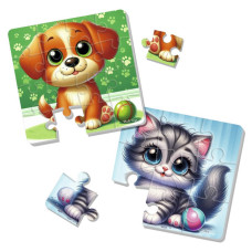 Дитячий м'який пазл "Котик та песик" VT1102-37, 25 елементів Vladi Toys