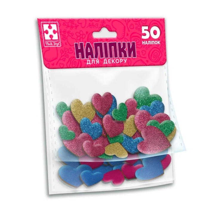 Дитячий набір м'яких наліпок "Серце" VT4206-53, 50 наліпок Vladi Toys