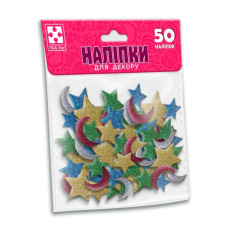 Дитячий набір м'яких наліпок "Зірка та місяць" VT4206-55, 50 наліпок Vladi Toys