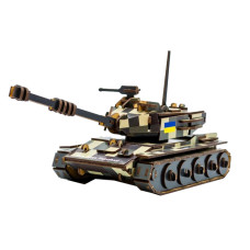 Дерев'яний 3D конструктор Танк 162-0074, 162 деталі PuzzleOK