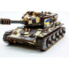 Дерев'яний 3D конструктор Танк 162-0074, 162 деталі PuzzleOK