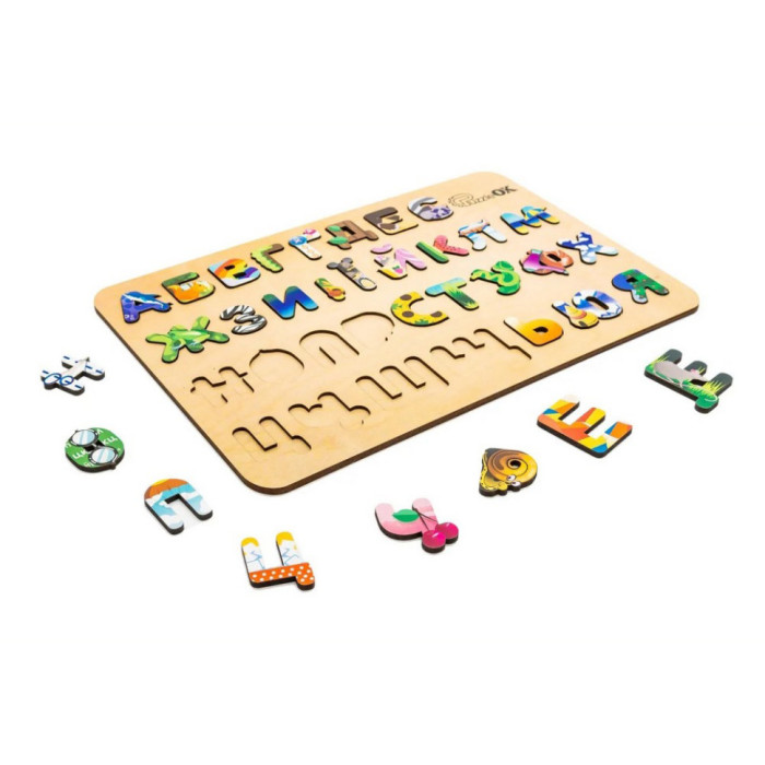 Дитячий дерев'яний сортер А3 Абетка АртA3-30273 PuzzleOK
