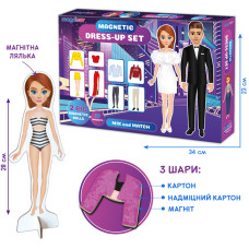 Настільна магнітна гра "Magnetic dolls" ML4032-09 EN 2 магнітні ляльки та 37 магнітів Magdum