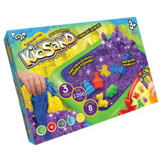 Кінетичний пісок KіdSand набір 8096DT, 1200 г піску і пісочниця Danko Toys