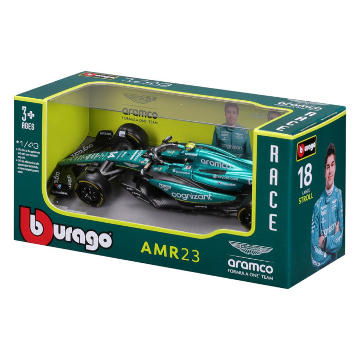 Колекційна автомодель "Aston Martin AMR23 (2023)" Bburago 18-38090, 1:43 масштаб Bburago