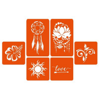 Набір кольорової хни з трафаретами для біо-тату №1 color-henna-set-01 Fresh Tattoo