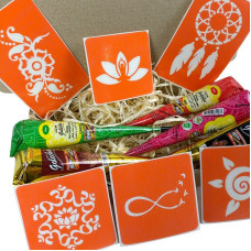 Набір кольорової хни з трафаретами для біо-тату №2 color-henna-set-02 Fresh Tattoo