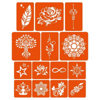 Набір кольорової хни з трафаретами для біо-тату №4 color-henna-set-04 Fresh Tattoo