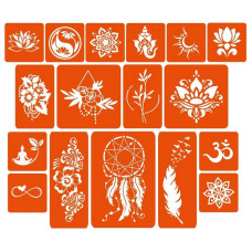 Набір кольорової хни з трафаретами для біо-тату №6 color-henna-set-06 Fresh Tattoo