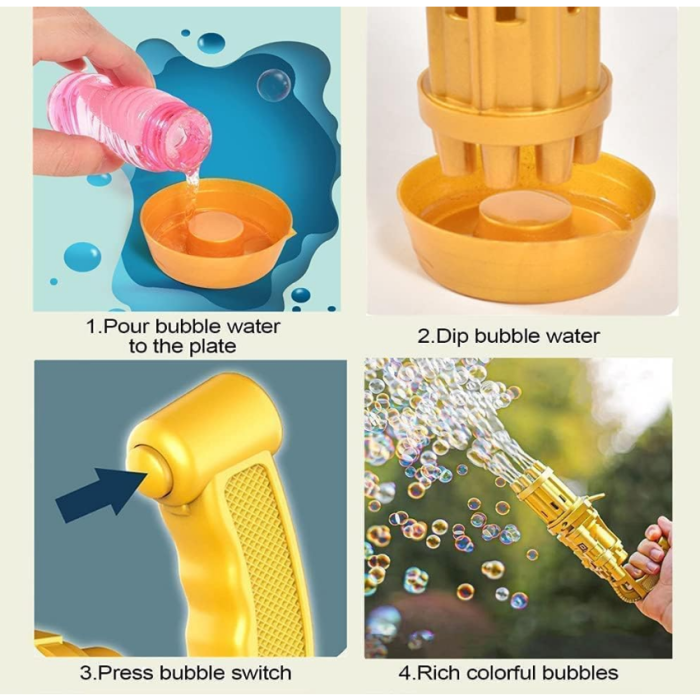 Генератор мильних бульбашок Bubble Gun Blaster "Кулемет" Bambi BB-04893 Bambi