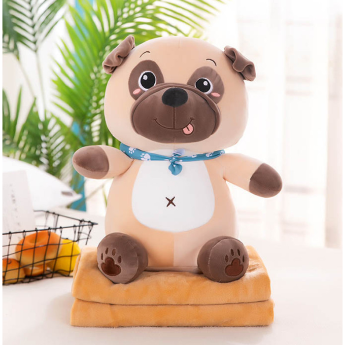 Дитяча м'яка іграшка "Собачка" L1130 іграшка з пледом, розмір 50 см Bambi