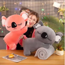Дитяча м'яка іграшка "Коала" L1129(Pink) іграшка з пледом, розмір 50 см Bambi