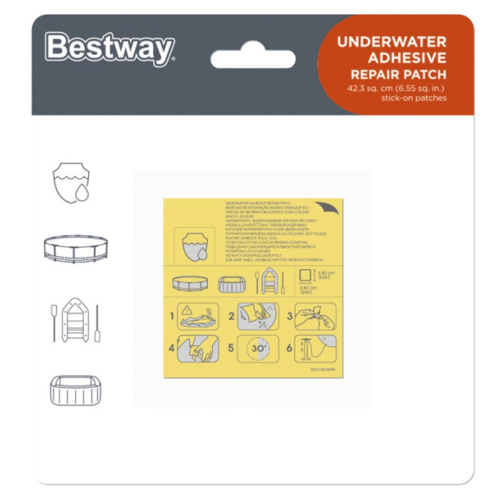 Ремкомплект для надувних виробів 62091 в наборі клей + плівка Bestway