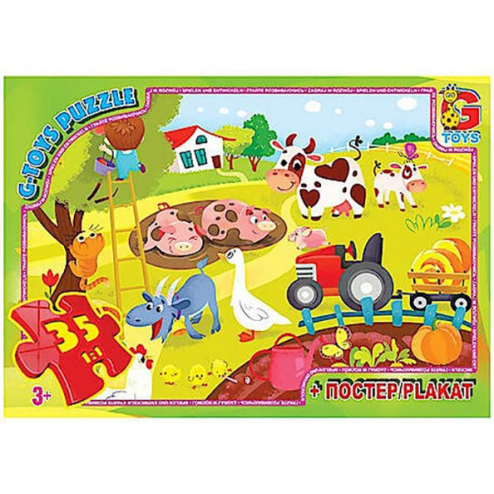 Дитячий пазл "Життя на фермі" GF05 постер 35 елементів G-Toys