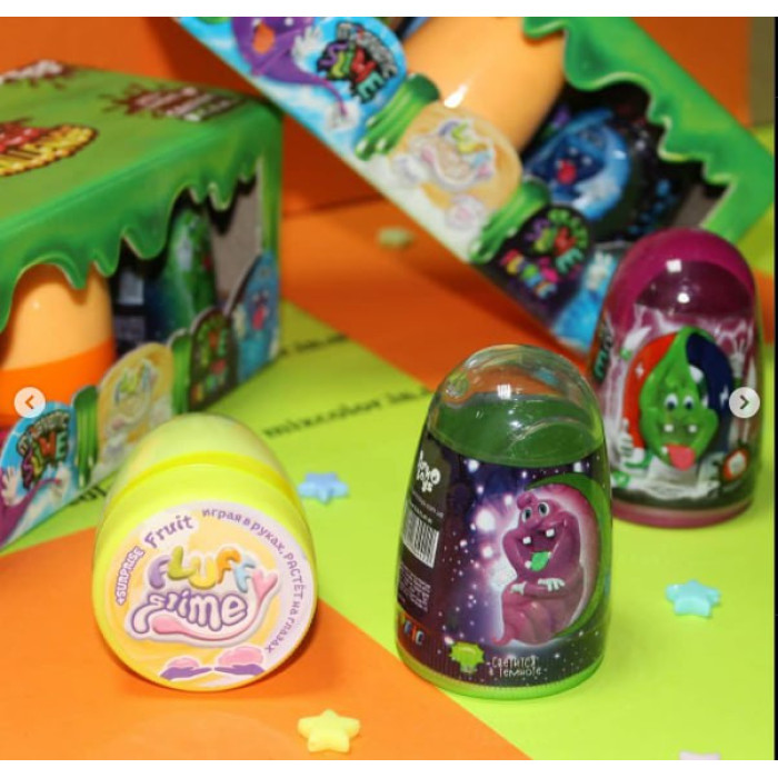 В'язка маса "3 в 1" Magnetic Slime, "Fluffy Slime", "Crazy Slime Fluoric" SLM-14-01U кольори в асортименті Danko Toys