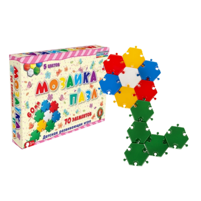 Дитяча мозаїка-пазл №6 1-147, 70 деталей Ø60мм Colorplast