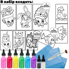 Дитячий набір для творчості картини з піску 9 в 1 KP-005 з магнітами Alexes