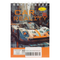 Блокнот для записів "Car reality"А6 АП-1711-2, 40 аркушів, пружина зверху Апельсин