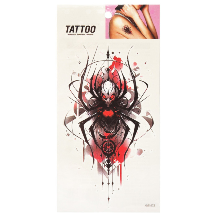 Тимчасове татуювання "Червоний павук Tattoo" 1020-HM1673 Bambi