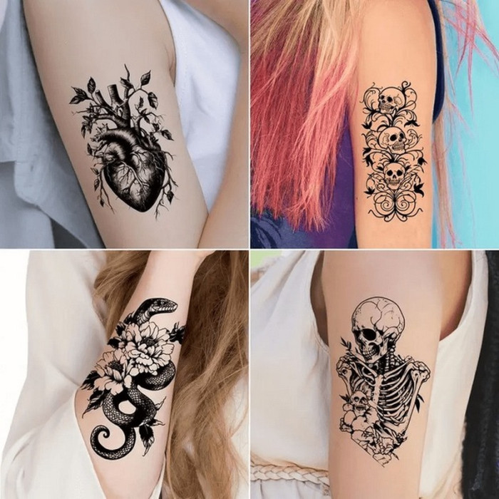 Набір дитячих тимчасових татуювань "Чорні міні №5" black-tattoo-mini-set-5-T Fresh Tattoo