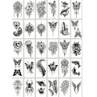 Набір дитячих тимчасових татуювань "Чорні міні №4" black-tattoo-mini-set-4-H Fresh Tattoo