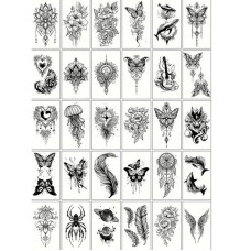 Набір дитячих тимчасових татуювань "Чорні міні №4" black-tattoo-mini-set-4-H Fresh Tattoo