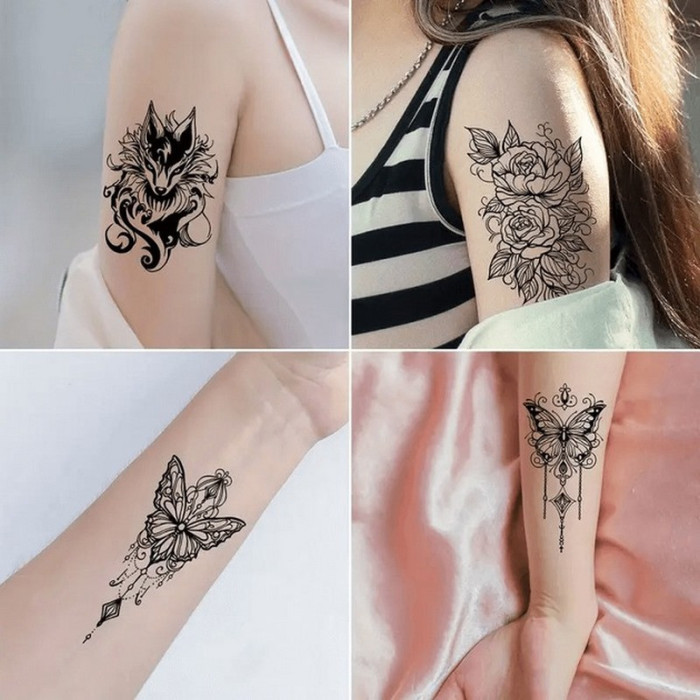 Набір дитячих тимчасових татуювань "Чорні міні №4" black-tattoo-mini-set-4-H Fresh Tattoo