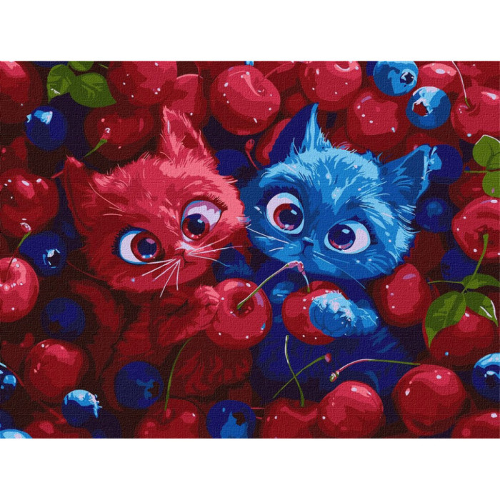 Картина за номерами "Ягідні пухнастики"©art_selena_ua KHO5143, 30х40 см Идейка