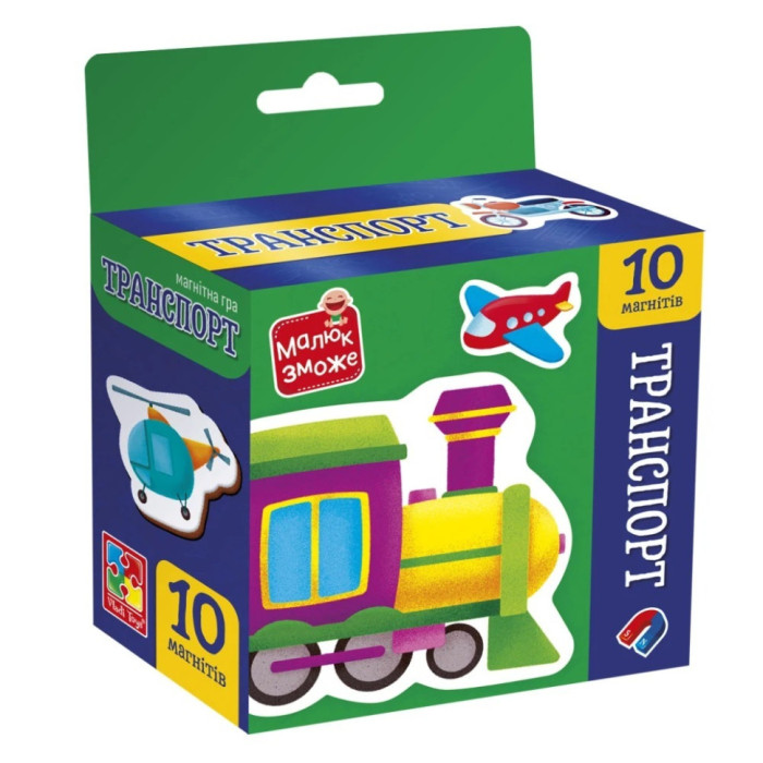 Дитячий набір магнітів "Транспорт" VT3106-35, 10 магнітів Vladi Toys
