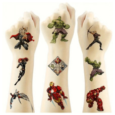Набір тимчасових татуювань "Супергерої міні" superheroes-20-01 розмір 5х5 см Fresh Tattoo