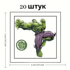 Набір тимчасових татуювань "Супергерої міні" superheroes-20-01 розмір 5х5 см Fresh Tattoo