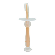 Силіконова зубна щітка Mumlove MGZ-0707(Peach) з обмежувачем Megazayka