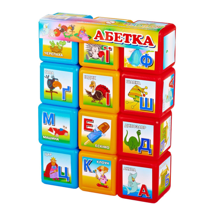 Дитячі розвиваючі кубики "Абетка" 06042, 12 шт. в наборі MToys