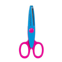 Ножиці дитячі 80685(Blue-Pink) з фігурним лезом Bambi