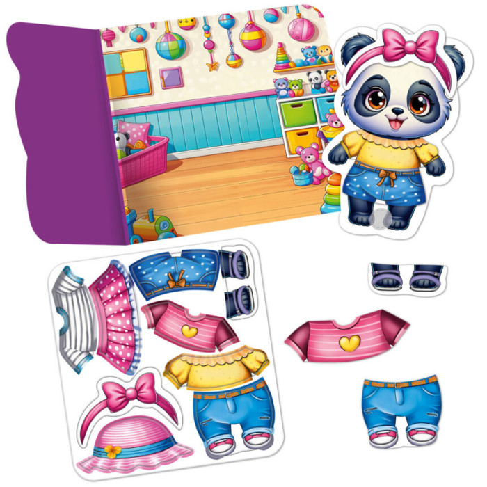 Гра розвиваюча з липучками "Пандочка" VT1320-05, 9 елементів одягу Vladi Toys