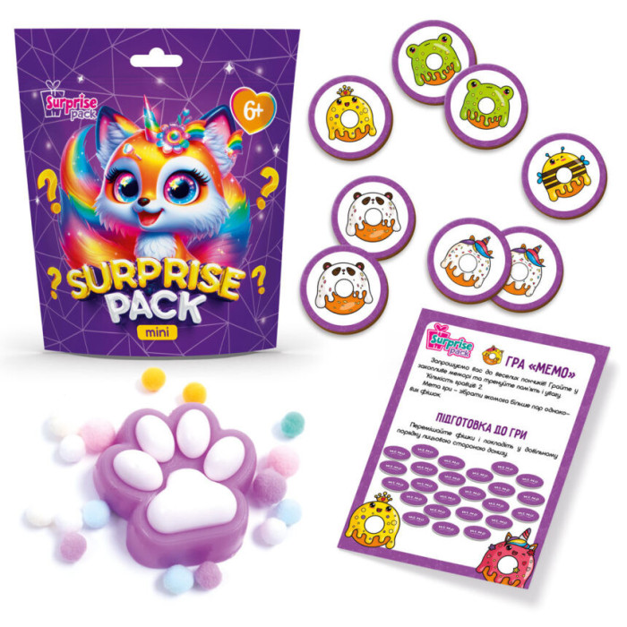 Ігровий набір-сюрприз "Surprise Pack Mini 3" VT8040-03 настільна гра та сквіш Vladi Toys