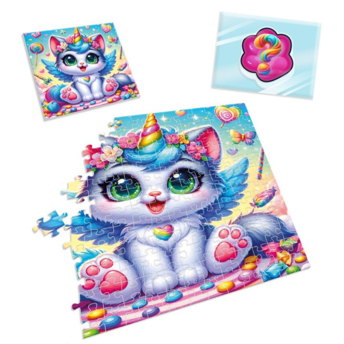 Дитячі пазли з сюрпризом "Котик-єдиноріжка" VT 8030-07, 180 деталей Vladi Toys
