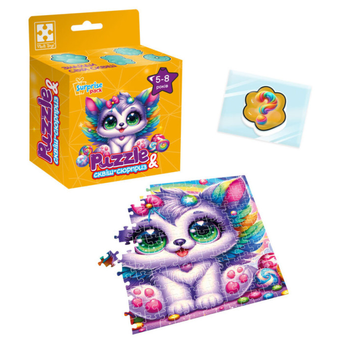 Дитячі пазли з сюрпризом "Кошеня з крилами" VT 8030-11, 180 деталей Vladi Toys
