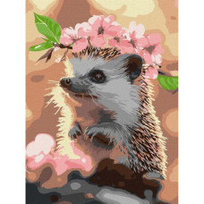 Картина за номерами "Їжачок у вишневому цвітінні"©art_selena_ua KHO6756, 30х40 см  Идейка