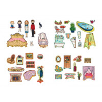 Дитяча гра з багаторазовими наклейками "Ляльковий будиночок" KP-003 укр. мовою УМНЯШКА